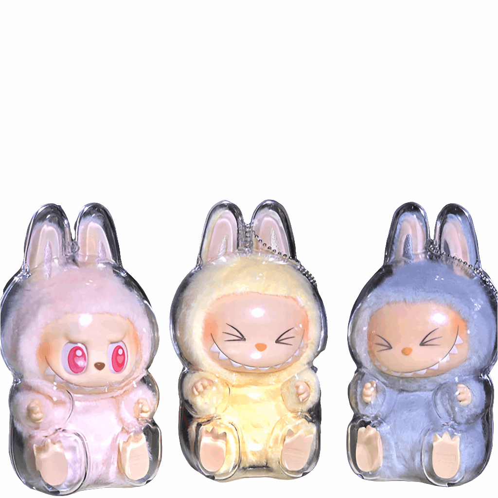 alt="Boîte de protection transparente pour figurines Labubu – modèle debout ou assis, plastique de qualité, protège contre poussière et chocs, design simple et élégant"