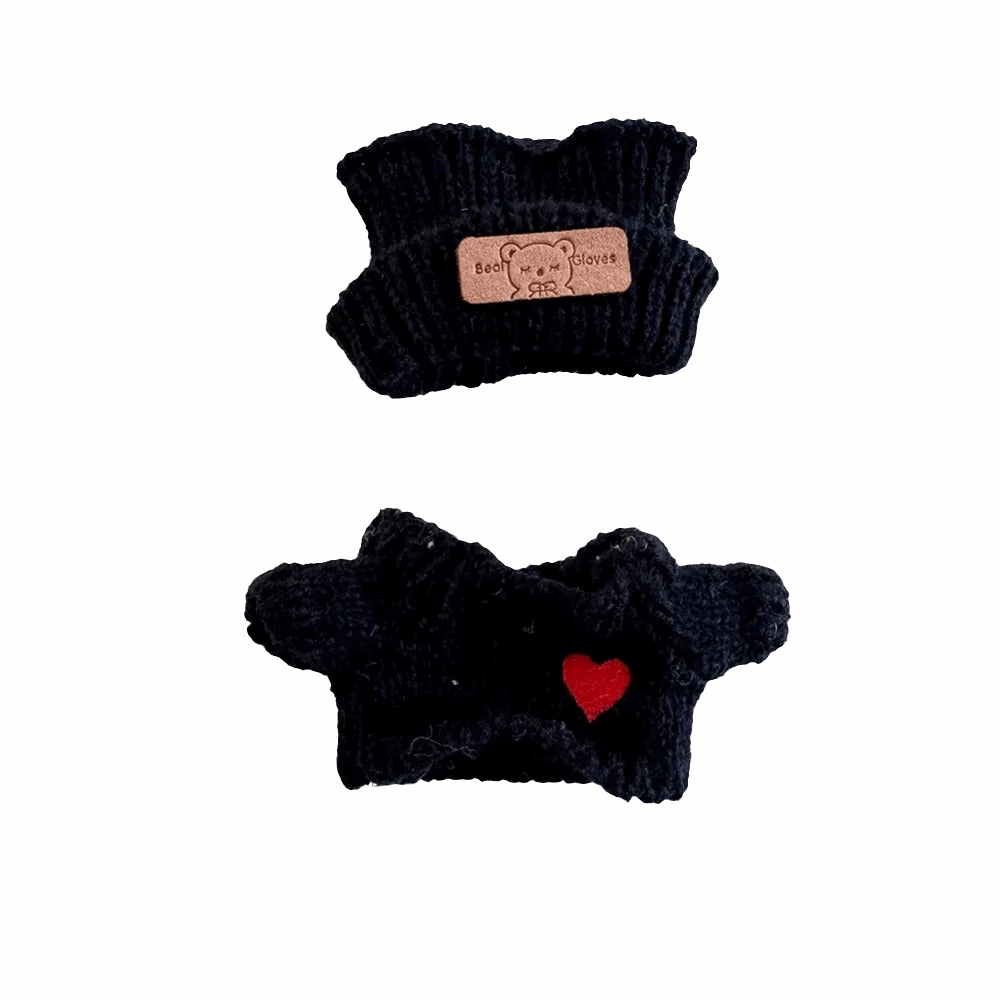 alt="Haut avec bonnet assorti pour figurine Labubu – ensemble confortable en corde de coton et laine, adapté aux poupées 15-17 cm, style élégant et doux"