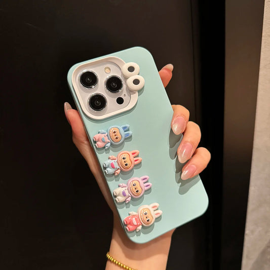 alt="Coque Labubu pour smartphone – protection antichocs, silicone souple créatif, design kawaii avec motif Labubu, compatible iPhone, prise en main confortable"