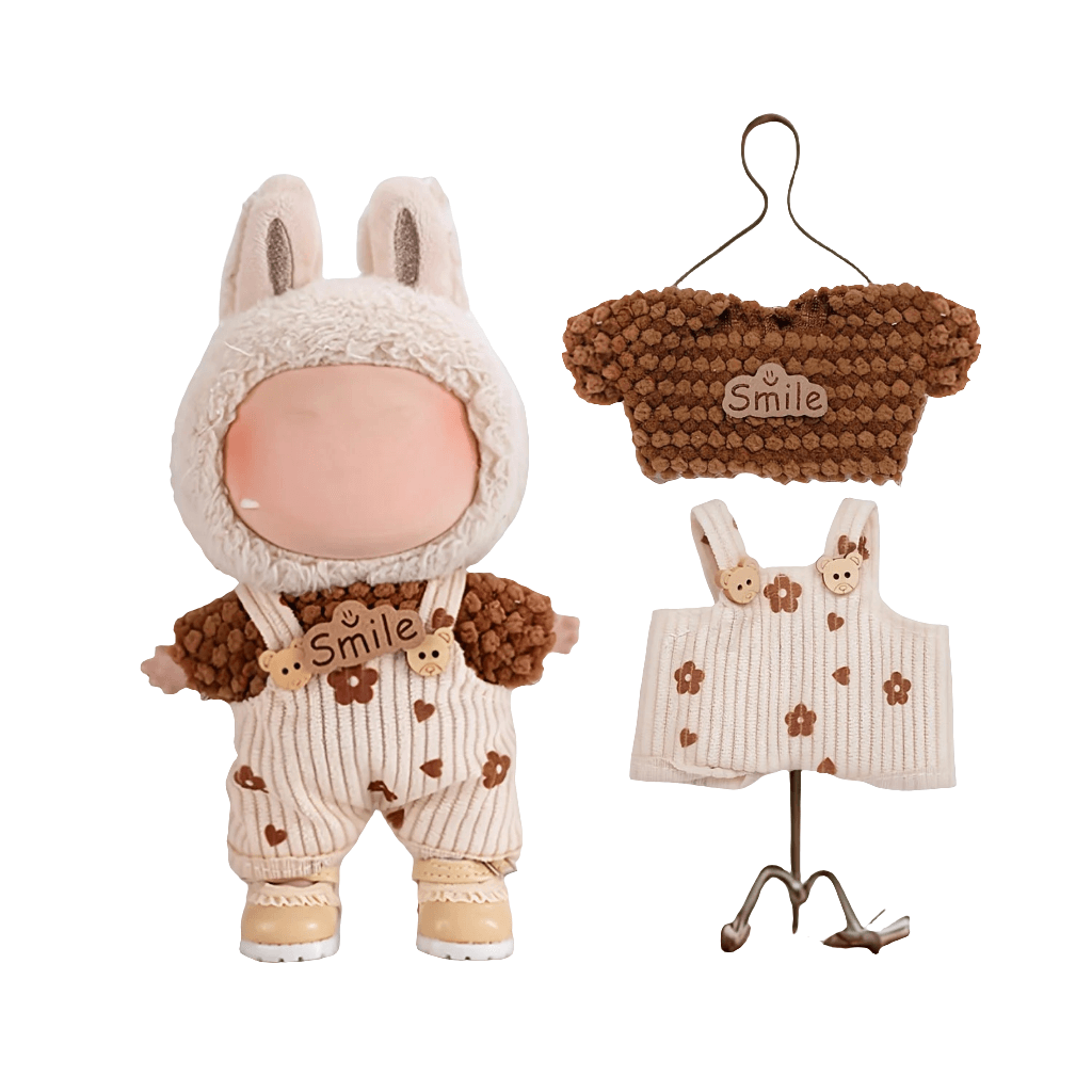 alt="Ensemble vêtements pour Labubu – tenues kawaii colorées avec finitions soignées, tissu léger et confortable, accessoires mode pour figurines Labubu"