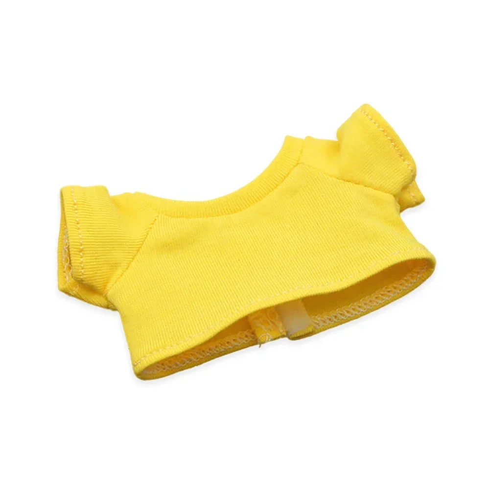 alt="Vêtements en coton pour figurines Labubu – couleurs variées, style kawaii, tissu doux et confortable, accessoires mode pour poupées 15-17 cm"