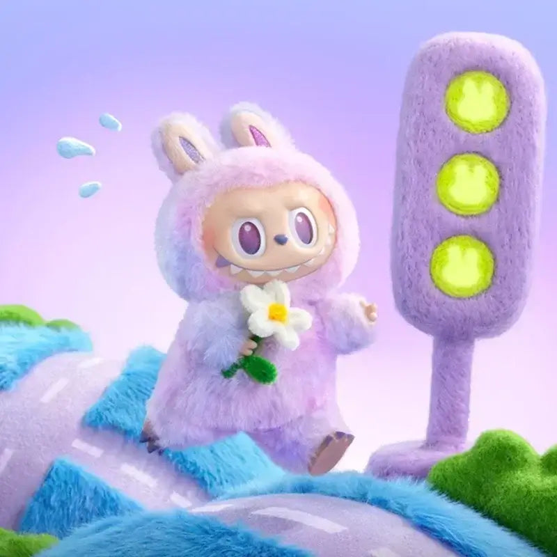 alt="Tenue tennis de luxe Labubu – ensemble sport chic avec chapeau, haut, jupe, raquette et balle, look élégant noir et blanc pour figurines Labubu"