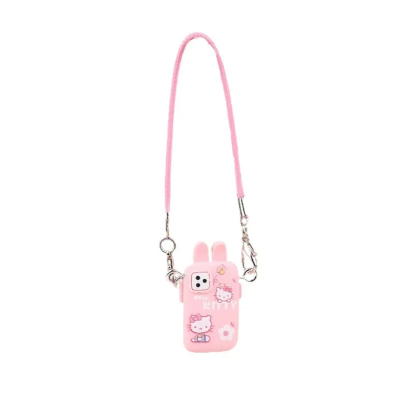 alt="Mini téléphone décoratif avec lanière colorée pour figurine Labubu – accessoire moderne, plastique robuste, dimensions miniatures, style fun et unique"