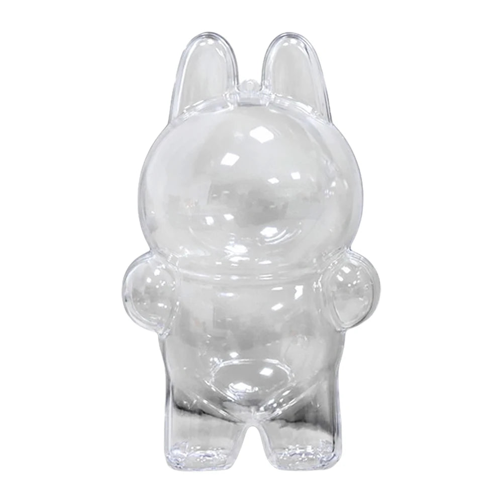 alt="Boîte de protection transparente pour figurines Labubu – modèle debout ou assis, plastique de qualité, protège contre poussière et chocs, design simple et élégant"