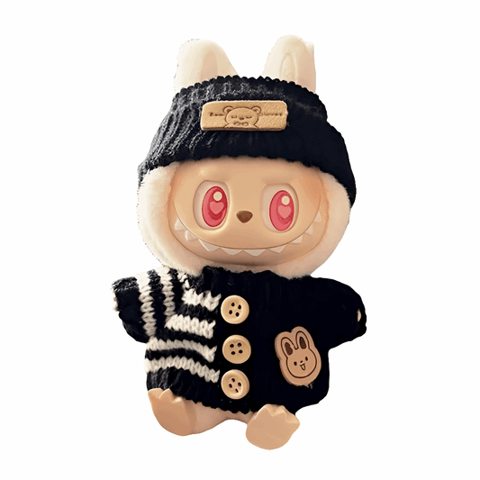 Pull et bonnet pour Labubu ornés d’un motif