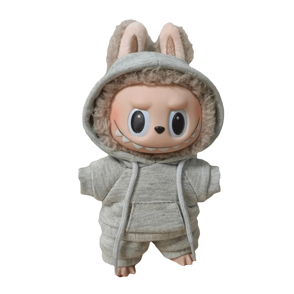 Ensemble Sport Urbain pour Labubu - personnage en hoodie avec oreilles de lapin, style streetwear tendance.
