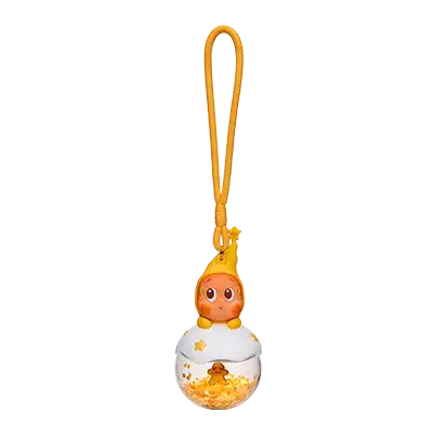 Labubu 🐻 Boule décorative avec pendentif jaune et personnage mignon, parfaite pour Noël.