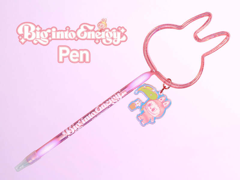 Stylos Labubu - Big into Energy Series-Pen avec design de lapin mignon et porte-clé coloré.