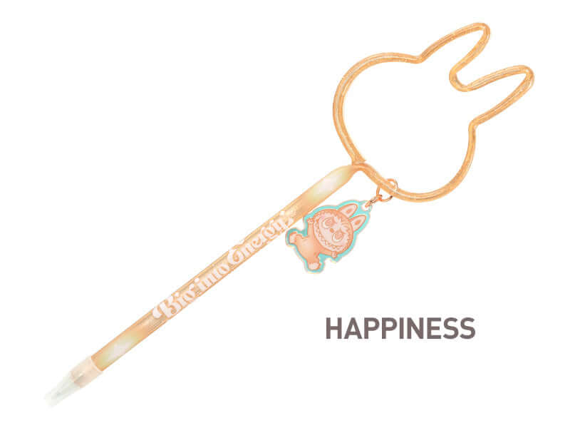 Stylo Labubu avec porte-clé en forme de lapin, inspiré par le bonheur et la créativité.