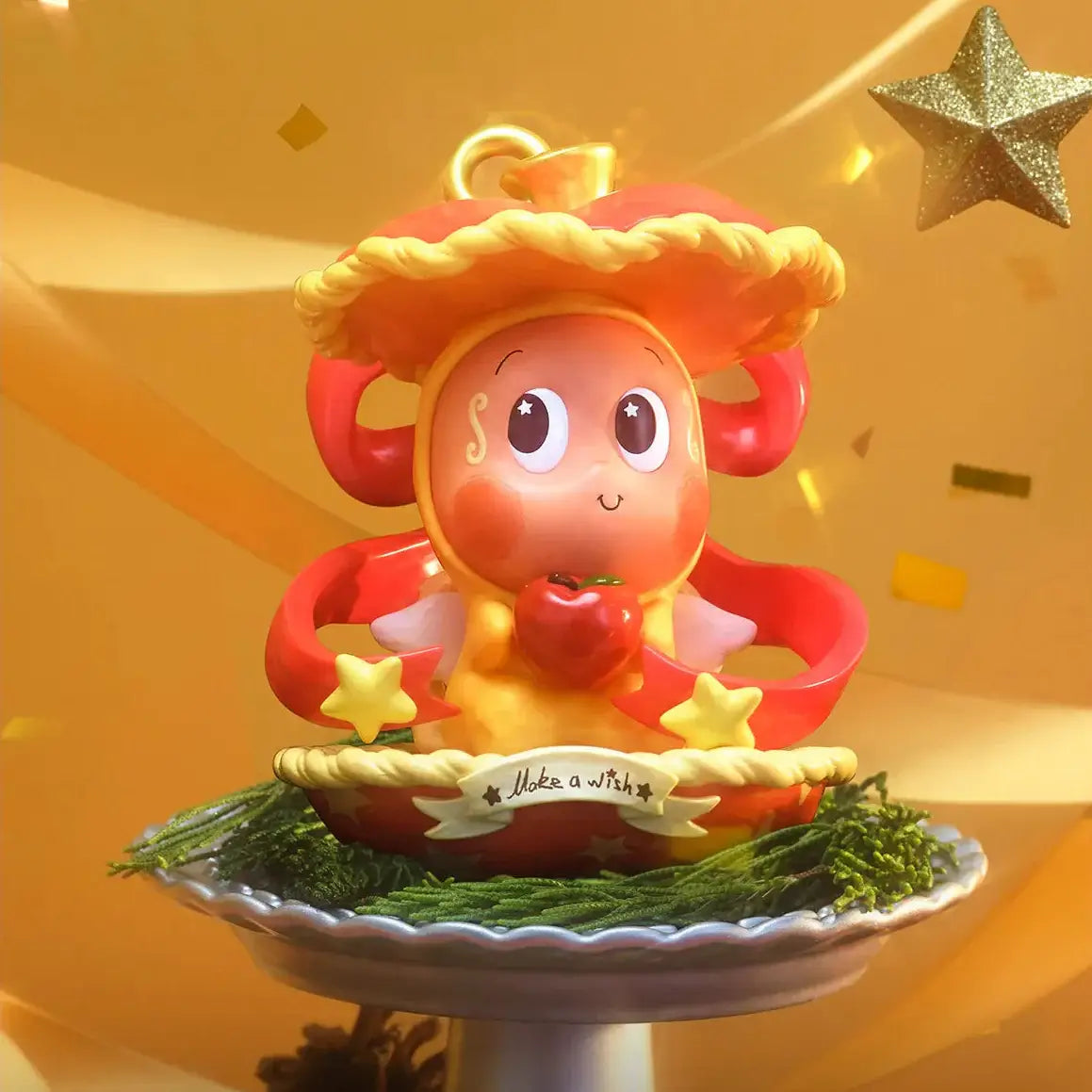 Figurine Labubu de la série "Apple Of My Eye", représentant un personnage coloré tenant une pomme.