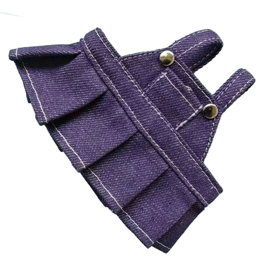 Tenue Labubu - Salopettes et Jupes Plissées à Bretelles en denim violet avec volants.