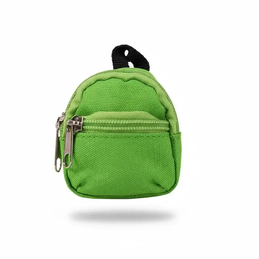 Sacs à dos mini - Padded pour Labubu en vert avec zip, design coloré et compact