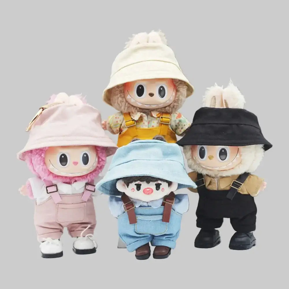 Tenue Labubu - Salopettes et Jupes: figurines en salopettes et chapeaux mignons, ajoutant style et fantaisie.