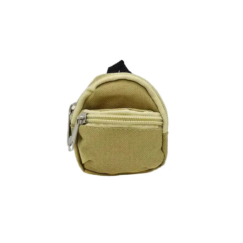 Sacs à dos mini - Padded pour Labubu - Mini sac de couleur beige avec fermeture éclair.
