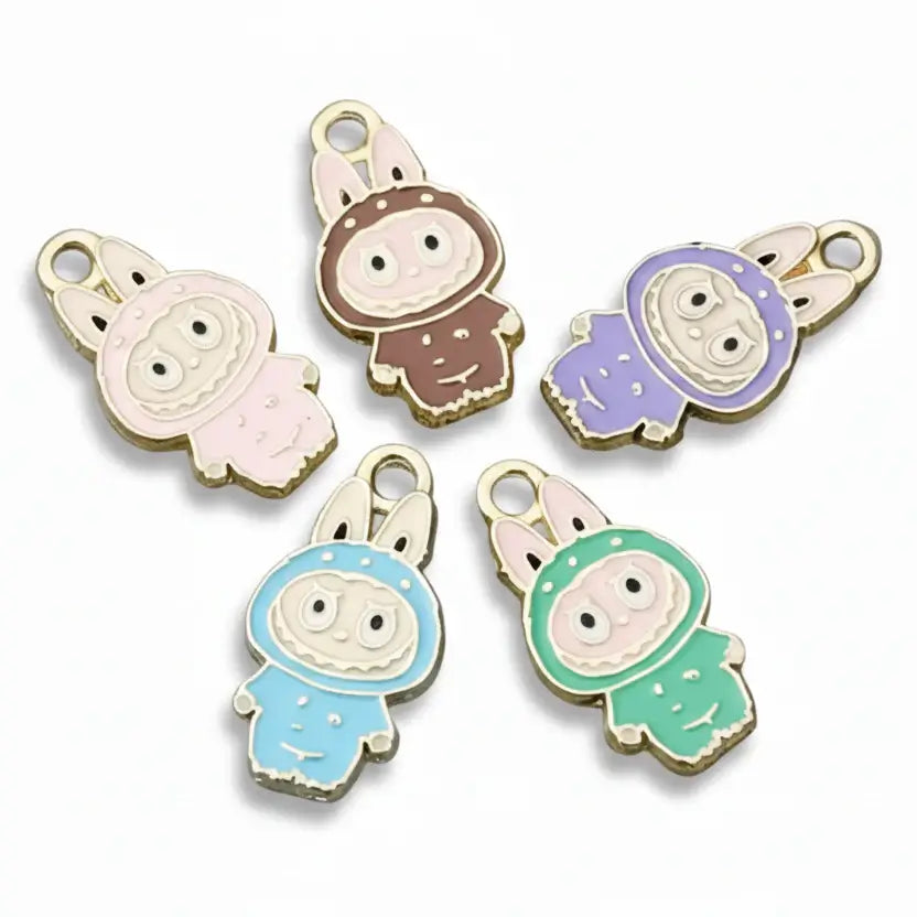 Pendentifs Labubu - Charmants charmes colorés en forme de monstres à ajouter à un collier ou bracelet.