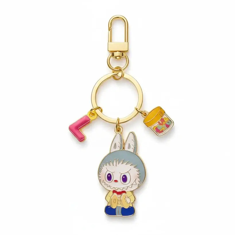 Labubu Porte-Clefs Bonbons avec personnage mignon et accessoires colorés, design attrayant de Pop Mart.