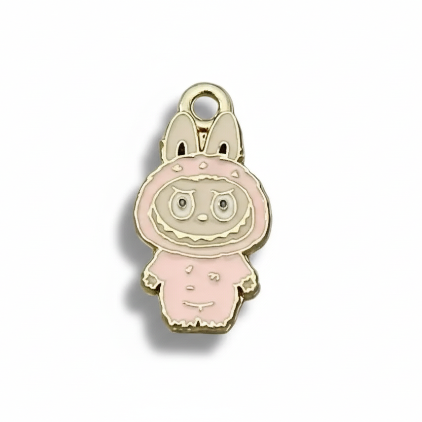 Accessoire Labubu - Pendentifs, charm de personnage avec costume d'ours, pour collier et bracelet.