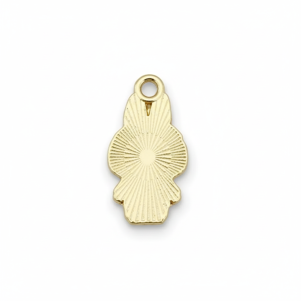 Accessoire Labubu - Pendentifs : Charm en or en forme de lapin avec un design rayonné pour collier ou bracelet.