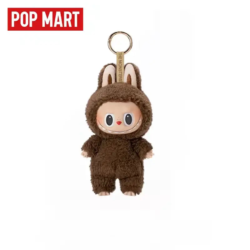 Labubu poupée en peluche mignonne avec un costume de lapin, porte-clés, collection Pop Mart.