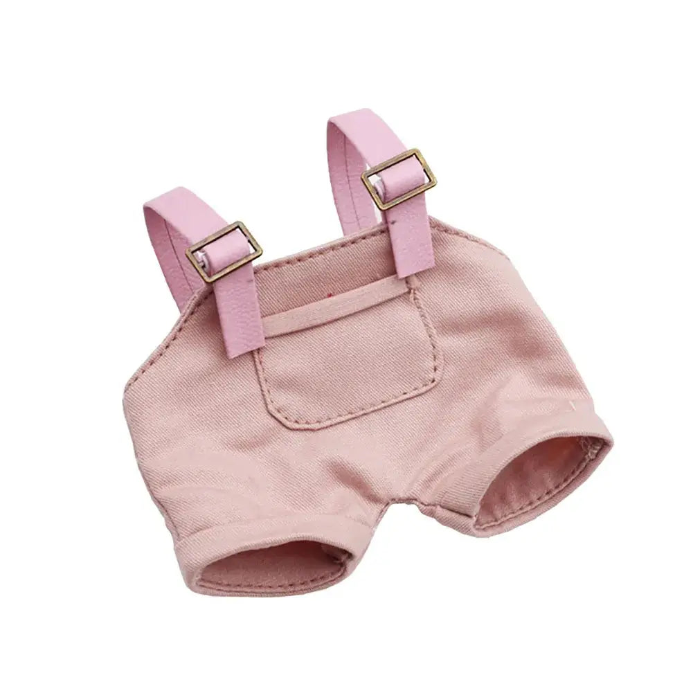 Tenue Labubu - Salopettes et Jupes Plissées à Bretelles en rose pour figurines
