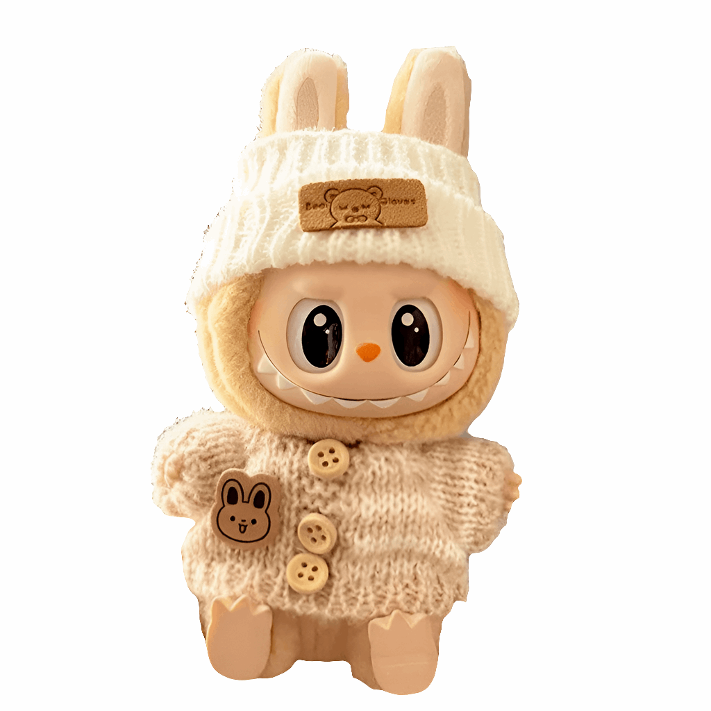 Pull et bonnet pour Labubu ornés d’un motif