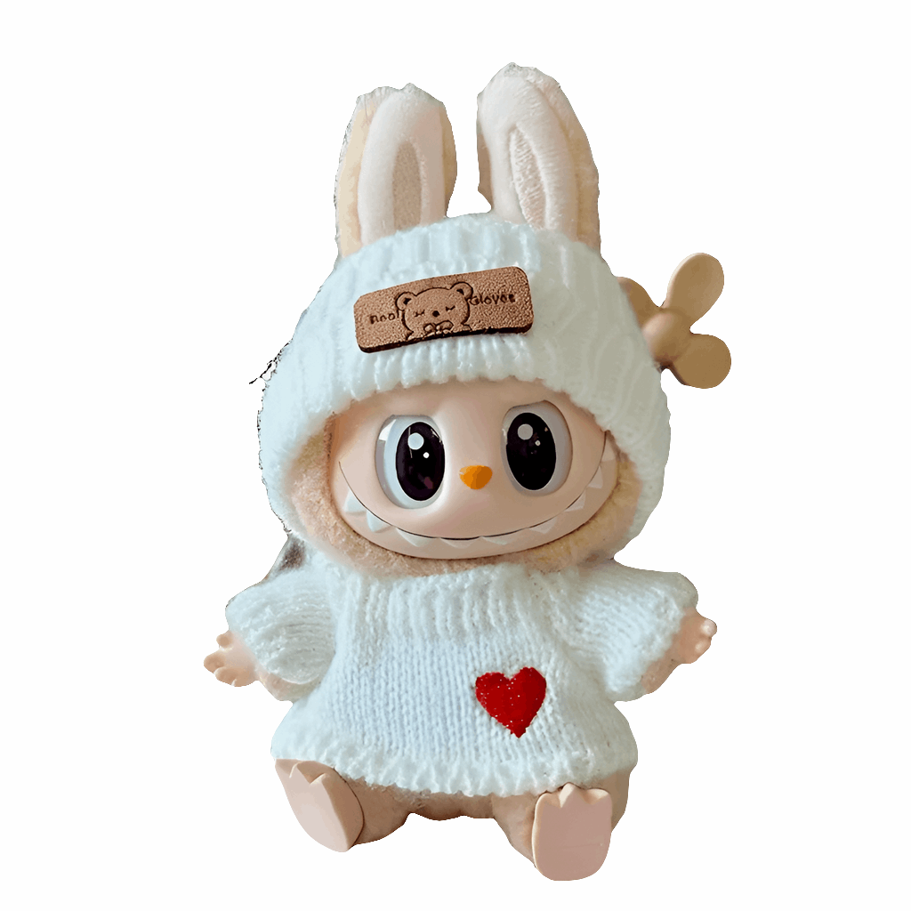 Pull et bonnet pour Labubu ornés d’un motif